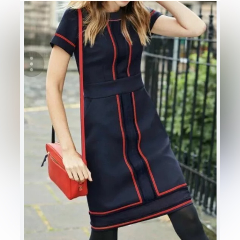 Boden Navy and Red Mini Dress